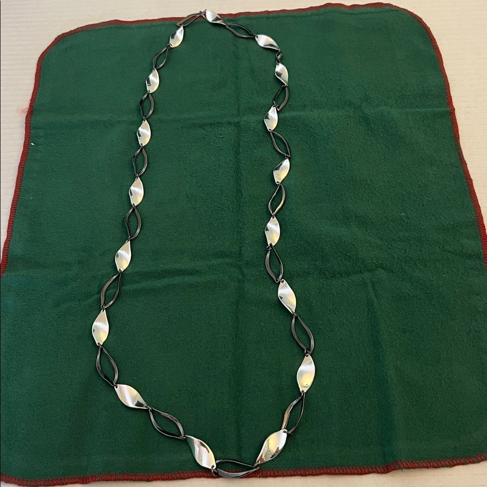 Elegant Silver and Black Necklace